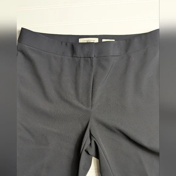 Lafayette 148 Waldorf Navy Blue Straight Leg Mid Rise 6 - Picture 3 of 9